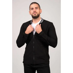Giyim Dünyası Erkek Dik Yaka Fermuarlı Sweat Siyah