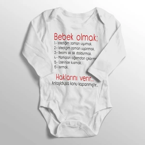 Çocuk Beyaz Bebek Olmak ve Bebek Hakları Yazılı Zıbın