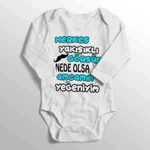 Herkes Yakışıklı Görsün Nede Olsa Amcamın Yeğeniyim Baskılı Bebek Zıbını