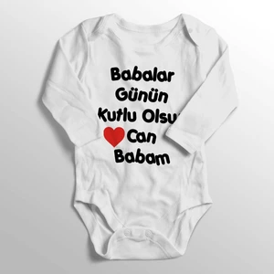 Babalar Günün Kutlu Olsun Can Babam Baskılı Bebek Zıbını