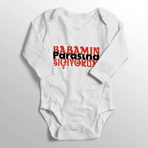 Babamın Parasına Sıçıyorum Baskılı Bebek Zıbını