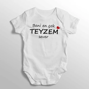 Beni En Çok Teyzem Sever Yazılı Baskılı Bebek Zıbını
