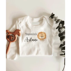 Teyzesinin Aslanı Uzun Kol Çıtçıtlı Organik Bebek Body