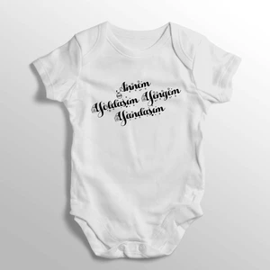 Annem Yoldaşım Yengem Yandaşım Yazılı Baskılı Bebek Zıbını
