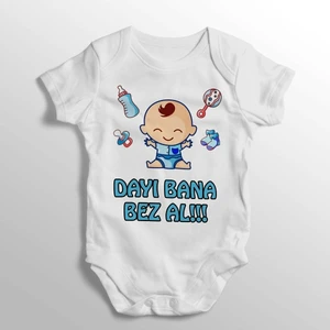 Dayı Bana Bez Al Yazılı Baskılı Bebek Zıbın