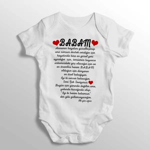 Babam Iyi Ki Benim Babamsın Ilk Göz Ağrın Yazılı Baskılı Bebek Zıbını