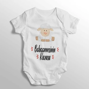 Babaannesinin Kuzusu Yazılı Baskılı Bebek Zıbını
