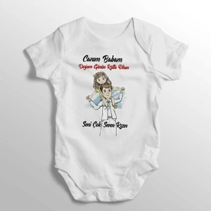 Canım Babam Doğum Günün Kutlu Olsun Yazılı Baskılı Bebek Zıbını