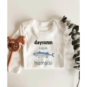 Dayısının Küçük Hamsisi Uzun Kol Çıtçıtlı Organik Bebek Body