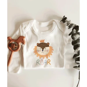 Roar Aslan Desenli Uzun Kol Çıtçıtlı Organik Bebek Body
