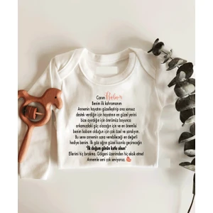 Ilk Doğum Günün Kutlu Olsun Babam Uzun Kol Çıtçıtlı Organik Bebek Body