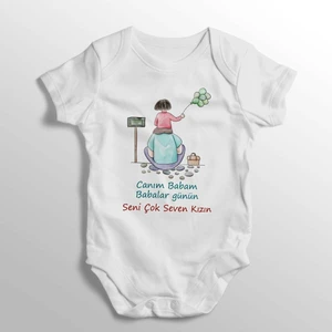 Canım Babam Babalar Günün Kutlu Olsun Baskılı Bebek Zıbını