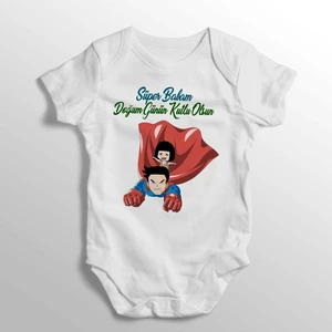 Süper Babam Doğum Günün Kutlu Olsun Yazılı Baskılı Bebek Zıbını