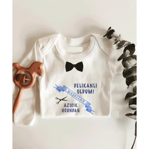 Sünnet Temalı Azıcık Ucundan Uzun Kol Çıtçıtlı Organik Bebek Body