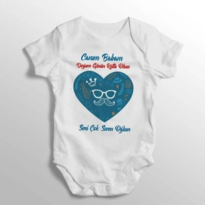 Canım Babam Doğum Günün Kutlu Olsun Yazılı Baskılı Bebek Zıbını