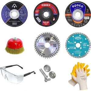 Badem10 9 PARÇA Mermer İnox Ahşap İnox Metal Flap Kesici Kesme Disk Spiral Avuç Taşlama Seti 115 mm