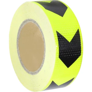 Reflektörlü Reflektif Fosforlu Şerit Bant 5 cm Eninde Sarı-Siyah İkaz Bandı (3 METRE)