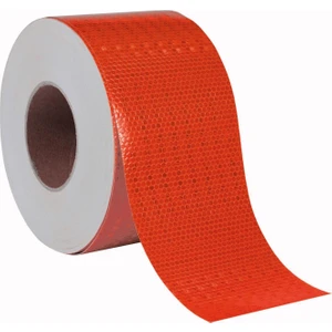 Reflektörlü Reflektif Fosforlu Şerit Bant 10 Cm Eninde Kırmızı Reflekte İkaz Bandı (1 METRE)