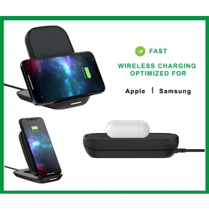 Qi 10W Kablosuz Wireless Hızlı Şarj Standı Apple Airpods Kulaklık  iPhone Uyumlu 12 iPhone Uyumlu SE / iPhone Uyumlu 11 / Pro / X / 8 Galaxy S20 S10 S9 S8 Note20 Note10