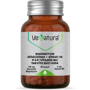 Magnezyum (Bisglisinat+Sitrat) Ve P5p (Vitamin B6) 60 Kapsül