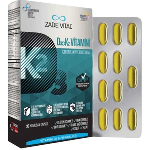 Zade Vital D3 + K2 Vitamini Içeren Takviye Edici Gıda 30 Yumuşak Kapsül