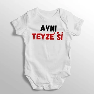 Aynı Teyzesi Yazılı Baskılı Bebek Zıbını