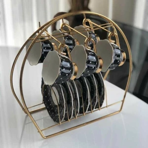 Yuvarlak Metal Gümüş Krom Ekmeklik Siyah Kumaş Lux Dekoratif Ekmek Sepeti