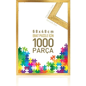 Puzzle ve Yapboz Çerçevesi 1000 Parça Için Ebat 68 x 48 cm Altın Sarısı