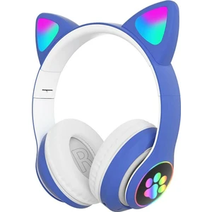 Bilişim Aksesuar Kedi Kulaklık Kart Girişli Radyolu Bluetooth 5.0 Kulaklık Yüksek Ses Akıllı LED Işıklı Kedi Kulaklık