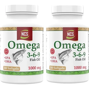 Omega 3-6-9 Fish Oil 1000mg 2 Kutu 200 Softgels 2 Kutu
