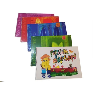 3 Adet Karton Kapak Spiralli Resim Defteri 25 x 35 cm 15 Yaprak