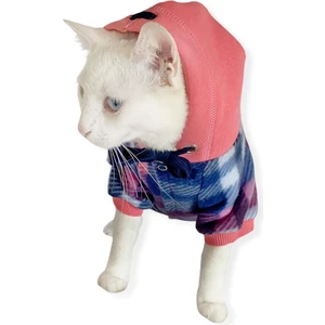 Mini Suqare Pie Kapşonlu Sweatshirt Ceket Kedi Süveteri Kedi Kıyafeti  S