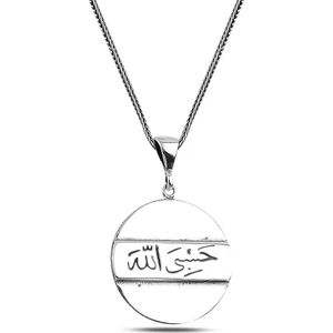 Hasbiyallah Fekeli Model Gümüş Erkek Kolye