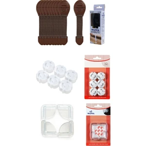 Çocuk Bebek Güvenlik Emniyet Seti,10 Çekmece Dolap Kilidi,8 Köşe Koruyucu,6 Priz Koruyucu