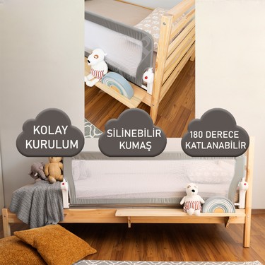 wappa 120 x 50 cm yatak bariyeri korkulugu gri fiyati