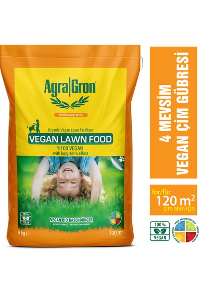Agragron %100 Vegan Bitkisel Menşeli Çim Gübresi / Doğal Çim Coşturan Gübre 6 kg