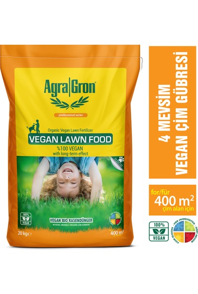 Agragron %100 Vegan Bitkisel Menşeli Çim Gübresi / Doğal Çim Coşturan Gübre 20 kg