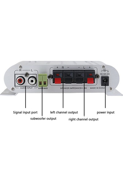 Gahome Hi-Fi Güç Amplifikatörü 2.1ch Subwoofer Stereo Ses Bas Kontrolü (Yurt Dışından)