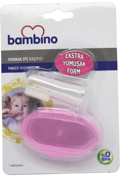 Bambino T087 Parmak Diş Kaşıyıcı - Pembe