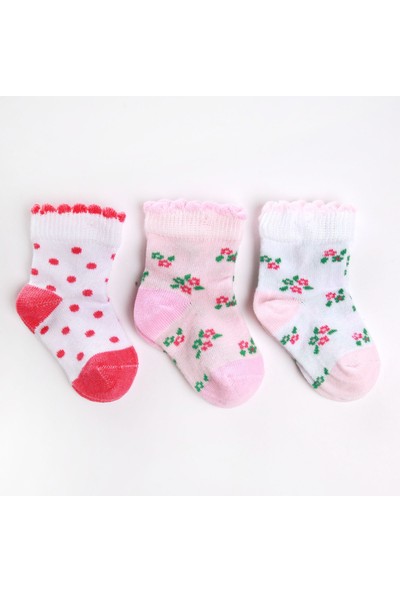 Aziz Bebe Çiçek 3'lü Soket Çorap