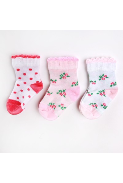 Aziz Bebe Çiçek 3'lü Soket Çorap