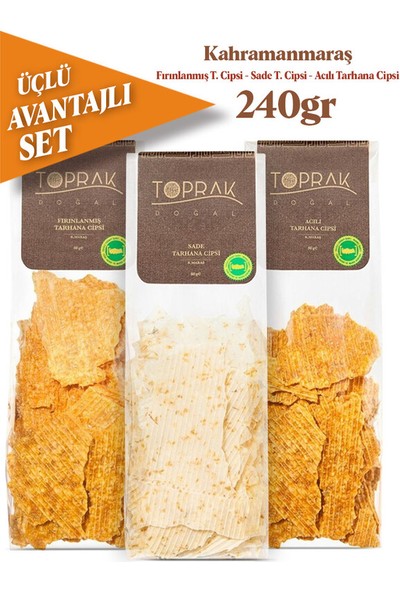 Toprak Doğal Tarhana Cips Ekonomik 3'lü Set