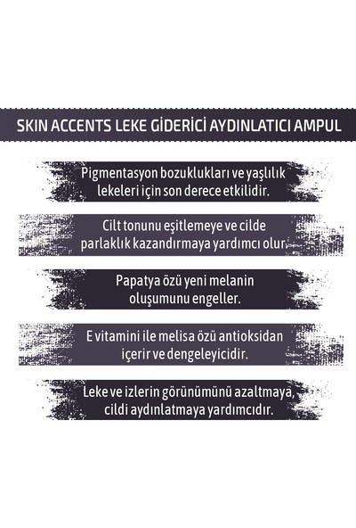 Skin Accents Leke Giderici Aydınlatıcı Ampul 5 Adet Fair Skin Complex Cilt Serumu Dermaroller Dermapen Serum