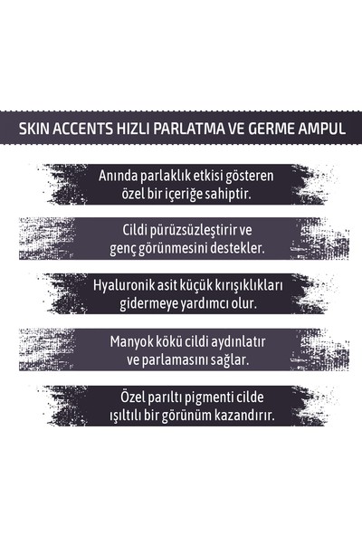 Skin Accents Hızlı Parlatma Ve Germe Ampul 1 Adet Instant Glow & Lift Complex Cilt Serumu Dermaroller Dermapen Serum