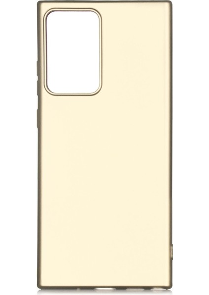 Samsung Galaxy Note 20 Ultra Kılıf Mat Renkli Esnek Silikon Gold Renk Prm