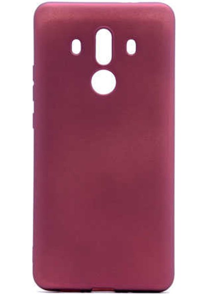 Huawei Mate 10 Pro Kılıf Mat Renkli Esnek Silikon Mürdüm Renk Prm