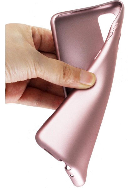 General Mobile GM21+ Plus Kılıf Mat Renkli Esnek Silikon Rosegold Renk Prm