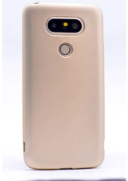 Lg G5 Kılıf Mat Renkli Esnek Silikon Gold Renk Prm
