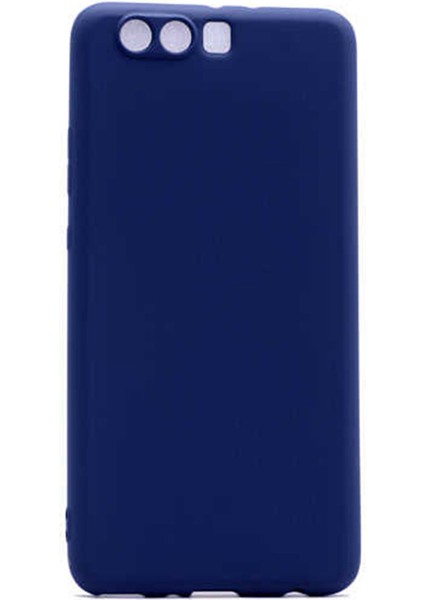Huawei P10 Lite Kılıf Mat Renkli Esnek Silikon Lacivert Renk Prm
