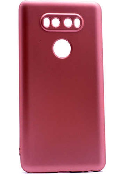 Lg V20 Kılıf Mat Renkli Esnek Silikon Rosegold Renk Prm